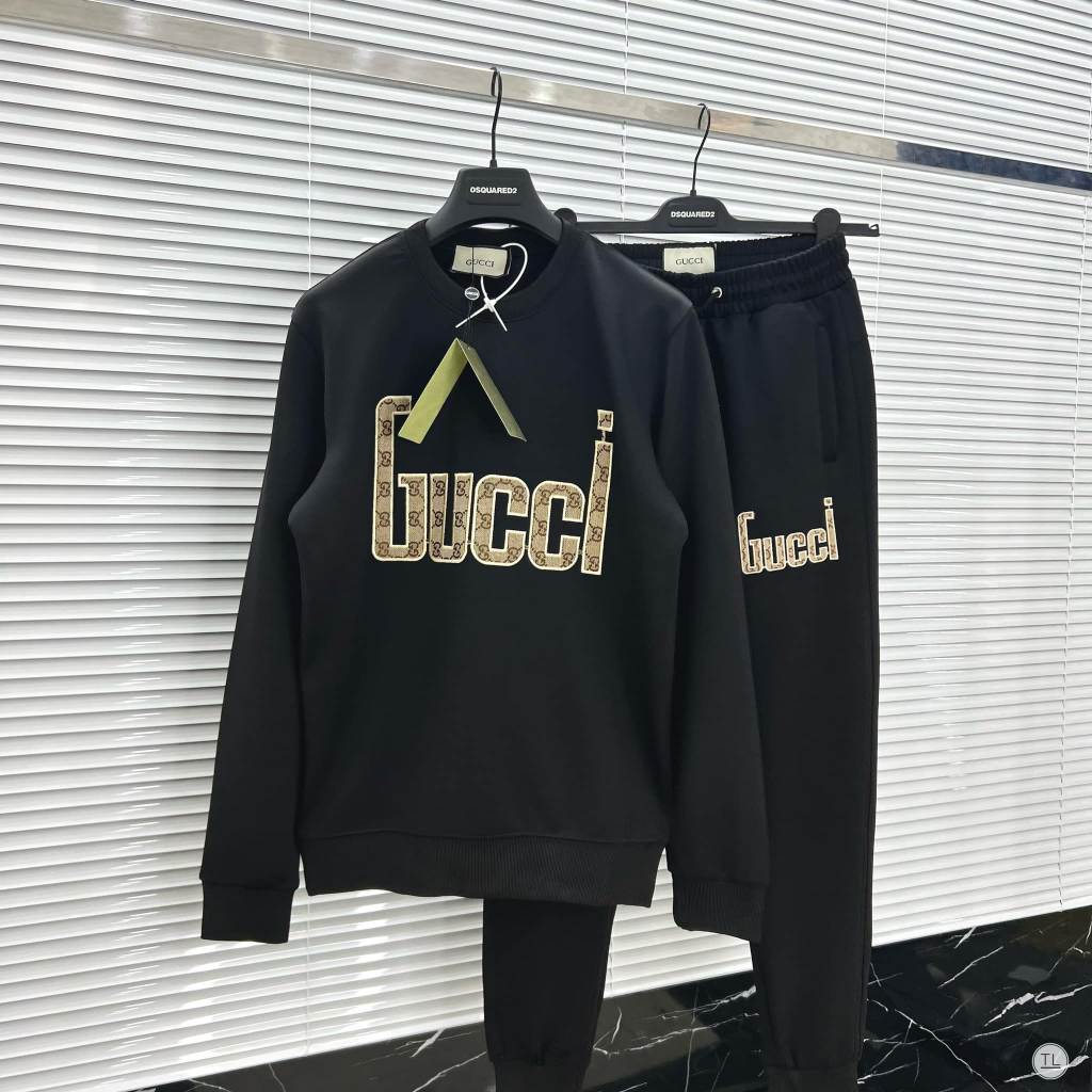 Bộ Nỉ Gucci LV Nam Nữ Full Mẫu, Chữ Hình Thêu Gấu, Bộ Chất Liệu Nỉ Cao Cấp Loại 1 Thu Đông NemoShop