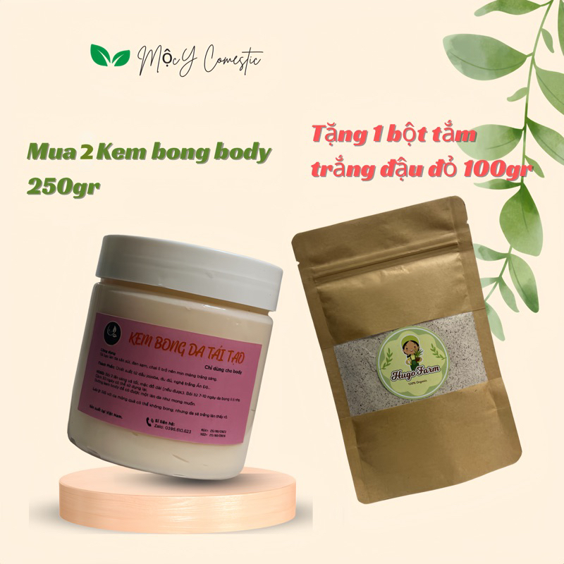 Kem body tái tạo, bong da 250gr handmade