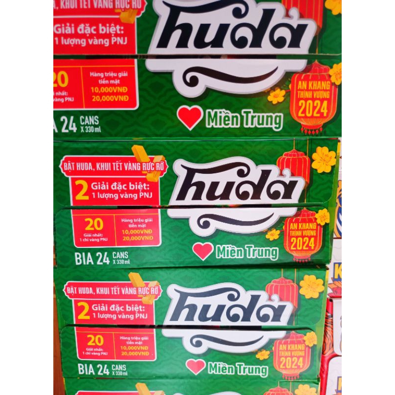 1 thùng Bia Huda - 24 lon/thùng - 330ml/lon