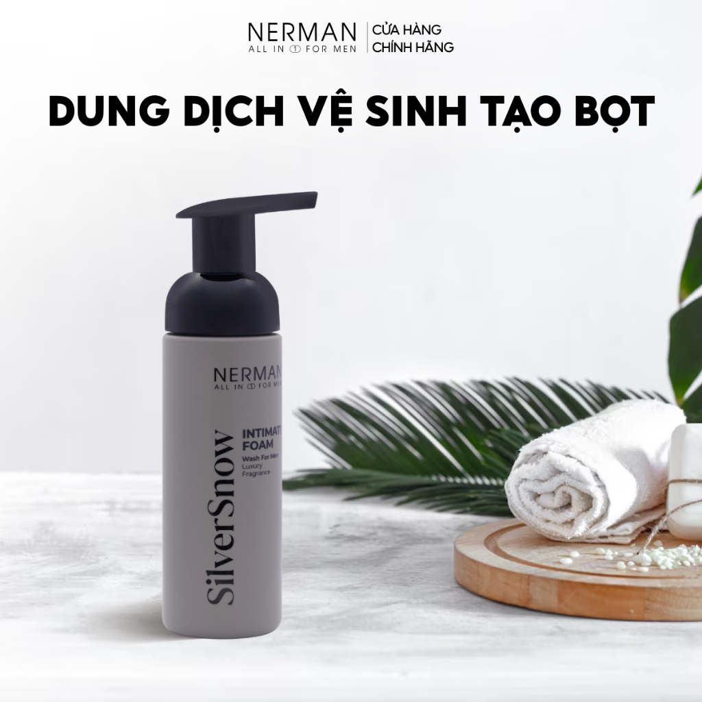 Dung dịch vệ sinh tạo bọt Nerman Silver SNow - Hương nước hoa cao cấp 100g