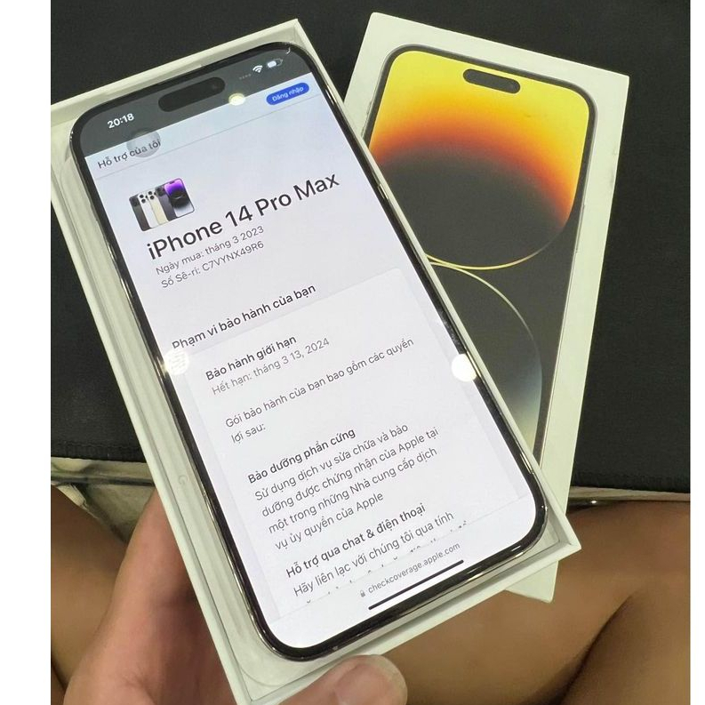 Điện thoại Iphone 14 Promax 128gb Deep Purple Lock New 100%