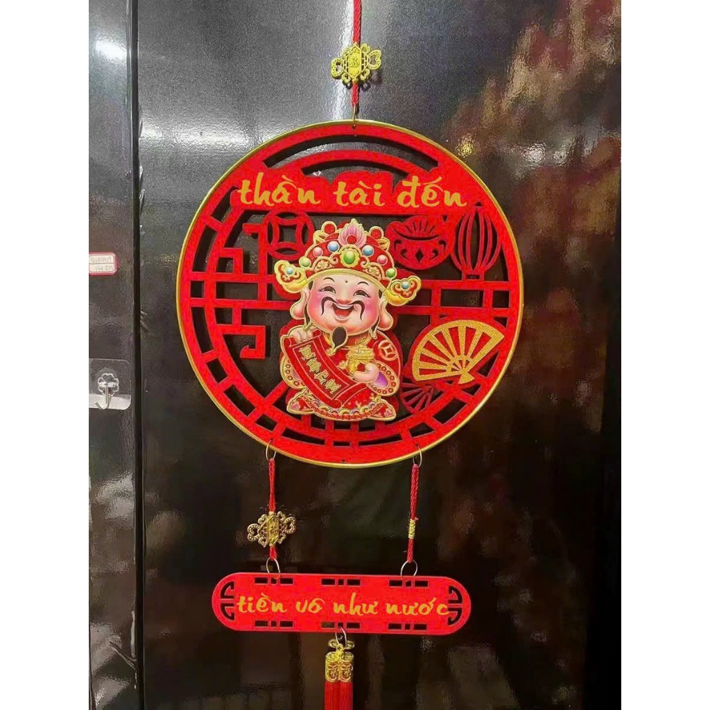 Dải treo thần tài lắc đầu gọi tài lộc đồ trang trí tết thần tài treo cửa may mắn tết 2024