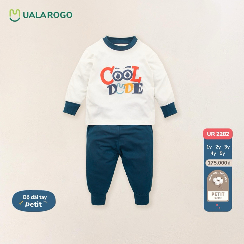 Bộ đồ dài cho bé trai bé gái hãng uala rogo chất modal mềm mại