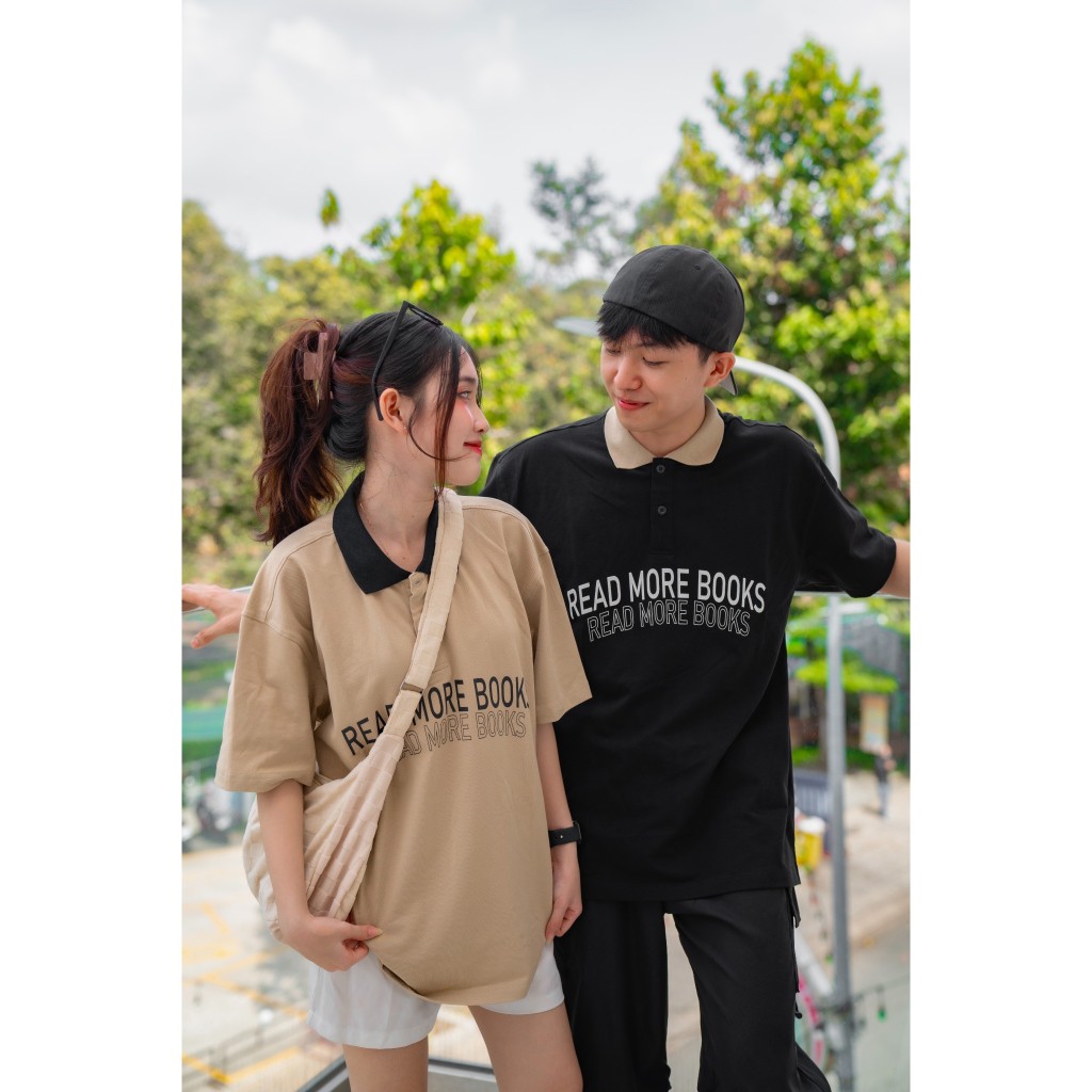 Áo Polo Unisex READ MORE BOOKS OVERCO Chất Vải USA Cao Cấp Mềm Mịn Thoáng Mát Co Giãn 4 Chiều