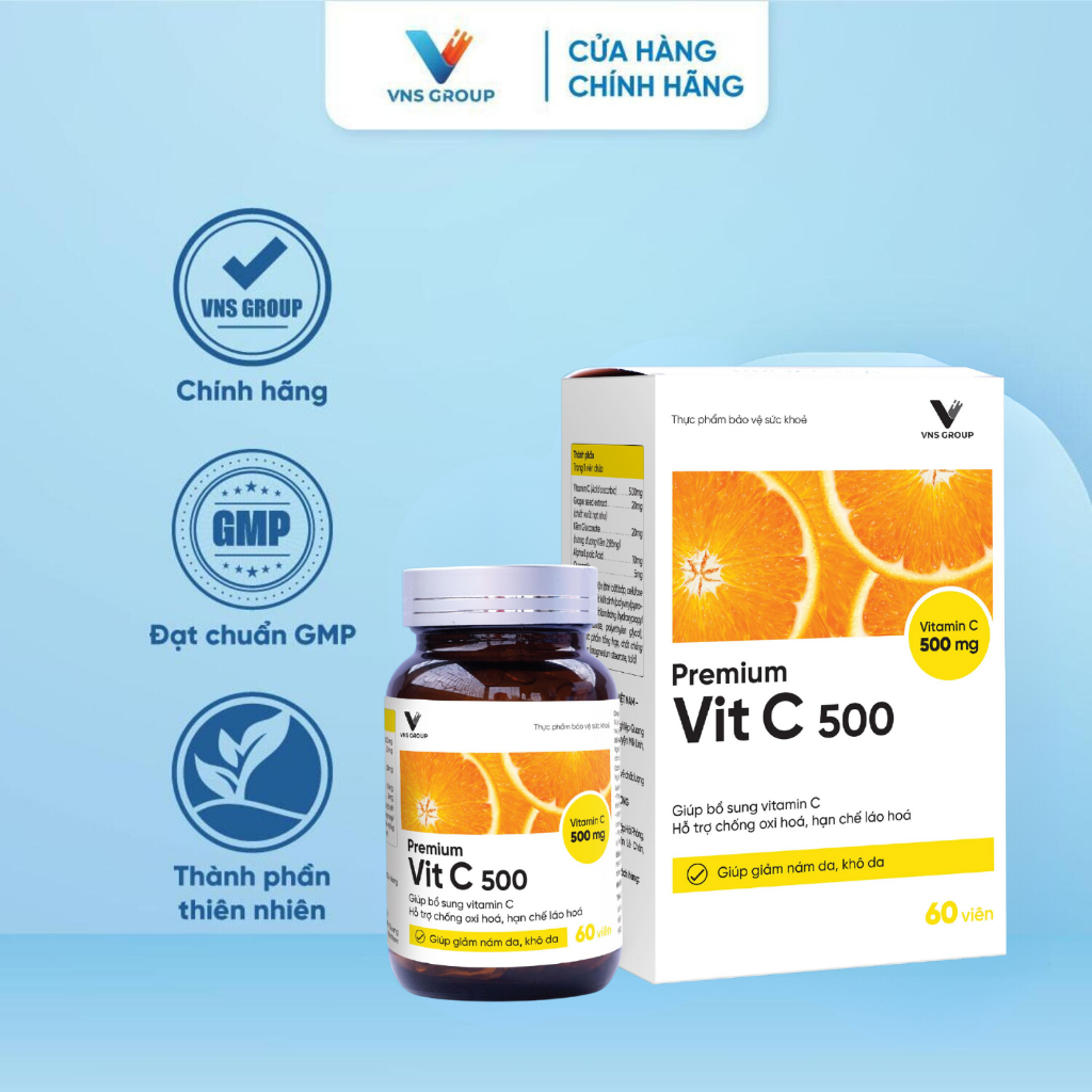 Viên uống bổ sung vitamin C Premium Vit C500 VNS Group 60 viên/hộp
