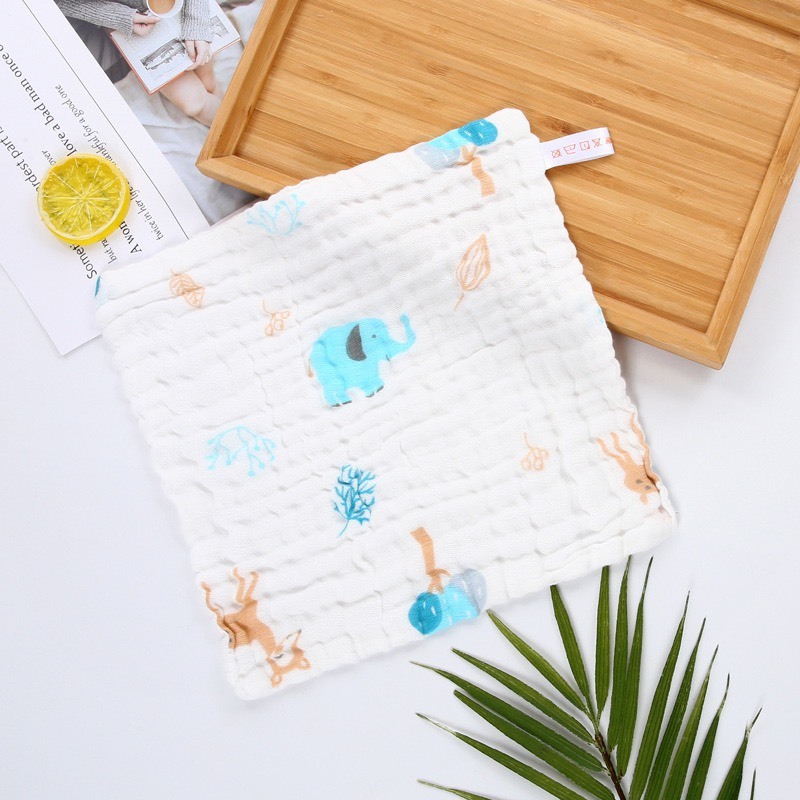 KHĂN SỮA TRẮNG HỌA TIẾT CHO BÉ XÔ NHĂN 6 LỚP #Tgkids