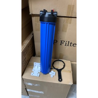 Cốc lọc nước 20 inch kèm giá đỡ + tay vặn + 2 cút nối 21-10