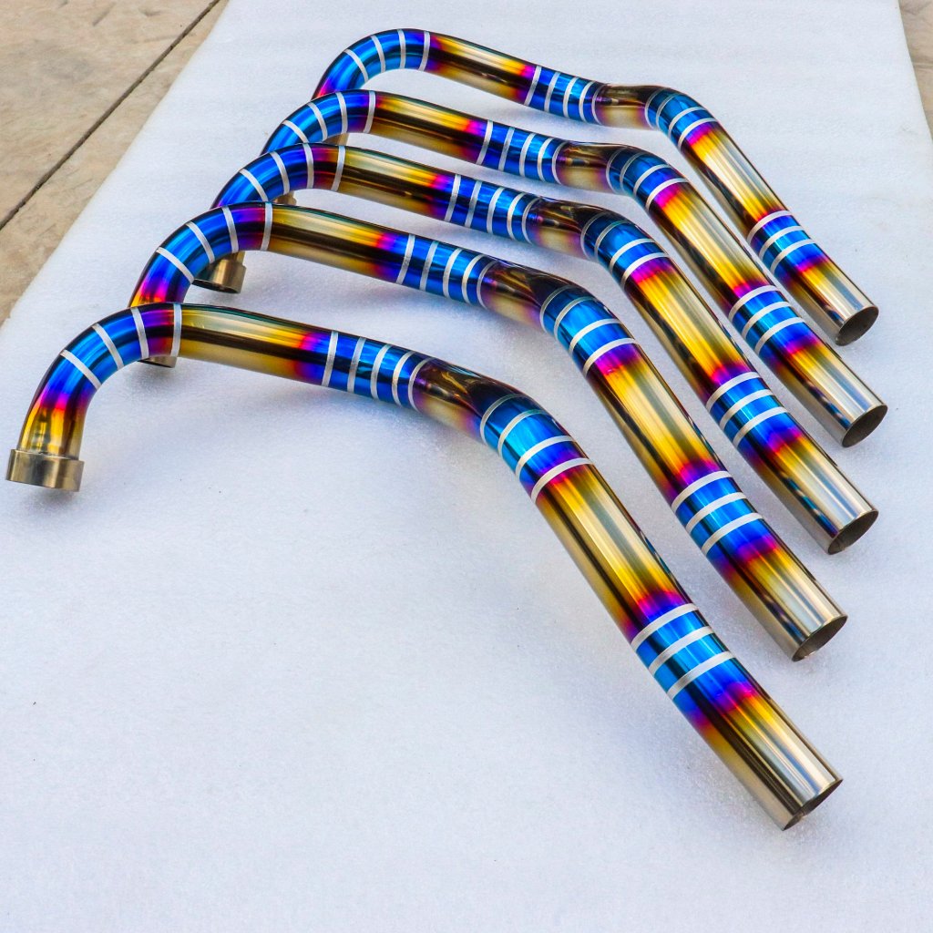 Cổ pô Titan gắn pô zin thay thế cổ pô cũ bị gỉ sét cho tất cả các dòng xe côn tay yamaha, suzuki, Honda kèm khâu nối CNC
