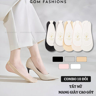 Combo 10 đôi tất mang giày cao gót gomtat, sau gót chân có đệm silicon chống tuột - caogot-sux-19218-cb10