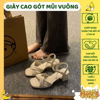Giày cao gót đế vuông nữ kiểu dáng ulzzang phù hợp mang áo dài đi học đi chơi dự tiệc hàng cao cấp