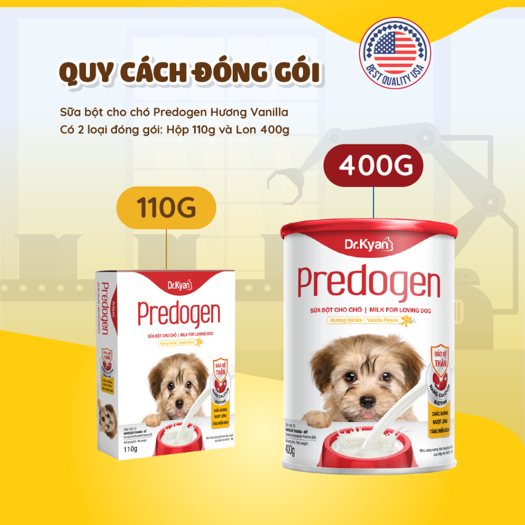Sữa Bột Dr.Kyan Predogen Cho Chó (Chó con; Chó đang ốm/ còi/ đang mang thai - Giúp xương và răng chắc khỏe)