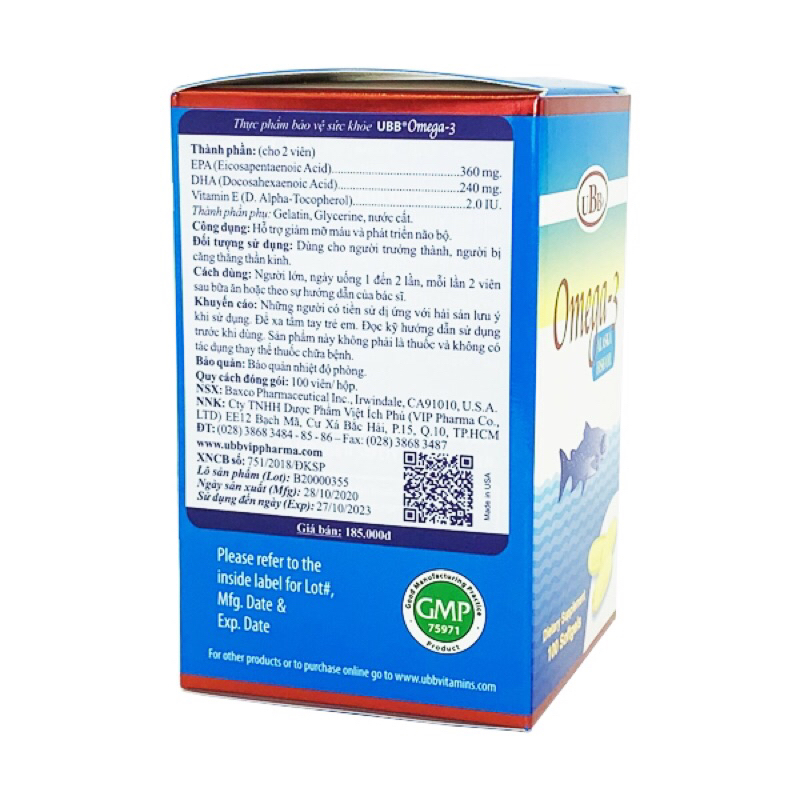 UBB OMEGA-3-VIÊN DẦU CÁ MỸ