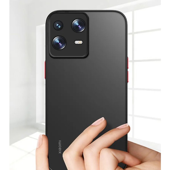 Ốp lưng Xiaomi Redmi Note 13 pro 5g - Note 13  5G cao su non trong nhám viền màu chống chơn trượt- không bám vân tay