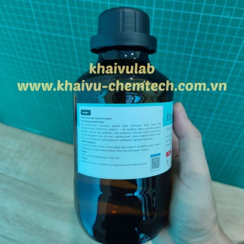 Ethanol 99.7% C2H5OH cồn tinh khiết chai THỦY TINH 500ml