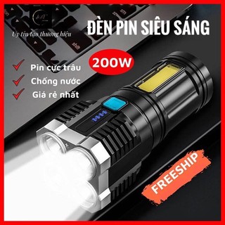 Đèn pin, đèn pin led cod mini 4 bóng sạc usb tiện dụng mang theo du lịch