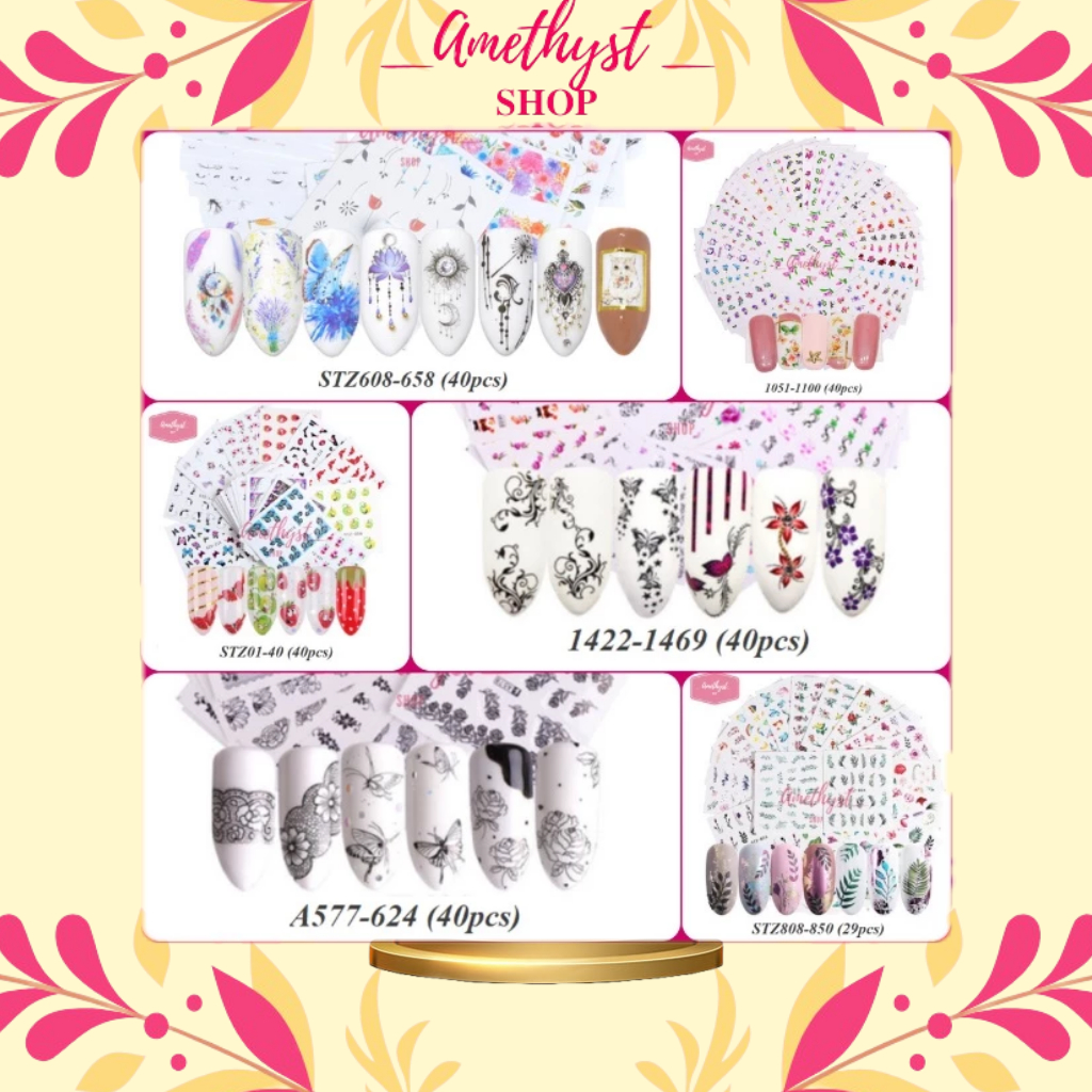 Set Bộ Sticker Dán Trang Trí Móng - Nhóm 2