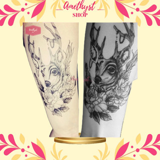 Hình Xăm Dán Bắp Tay Bắp Chân - Tatoo Đầu Hươu Retro Cao Cấp