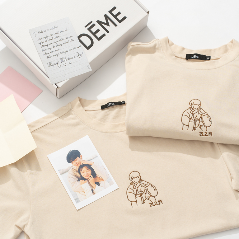 Áo Đôi Sweater Nam Nữ, Áo Thêu Tên Theo Yêu Cầu DEME Chất Nỉ Dày Dặn, Không Bai Xù