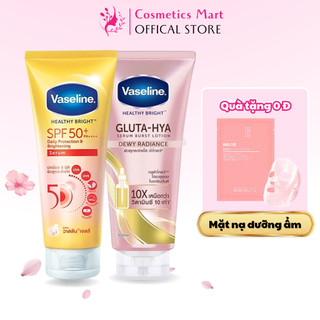 Combo dưỡng thể vaseline 10x + serum chống nắng vaseline 50x dưỡng ẩm trắng da 300ml nhập khẩu thái lan