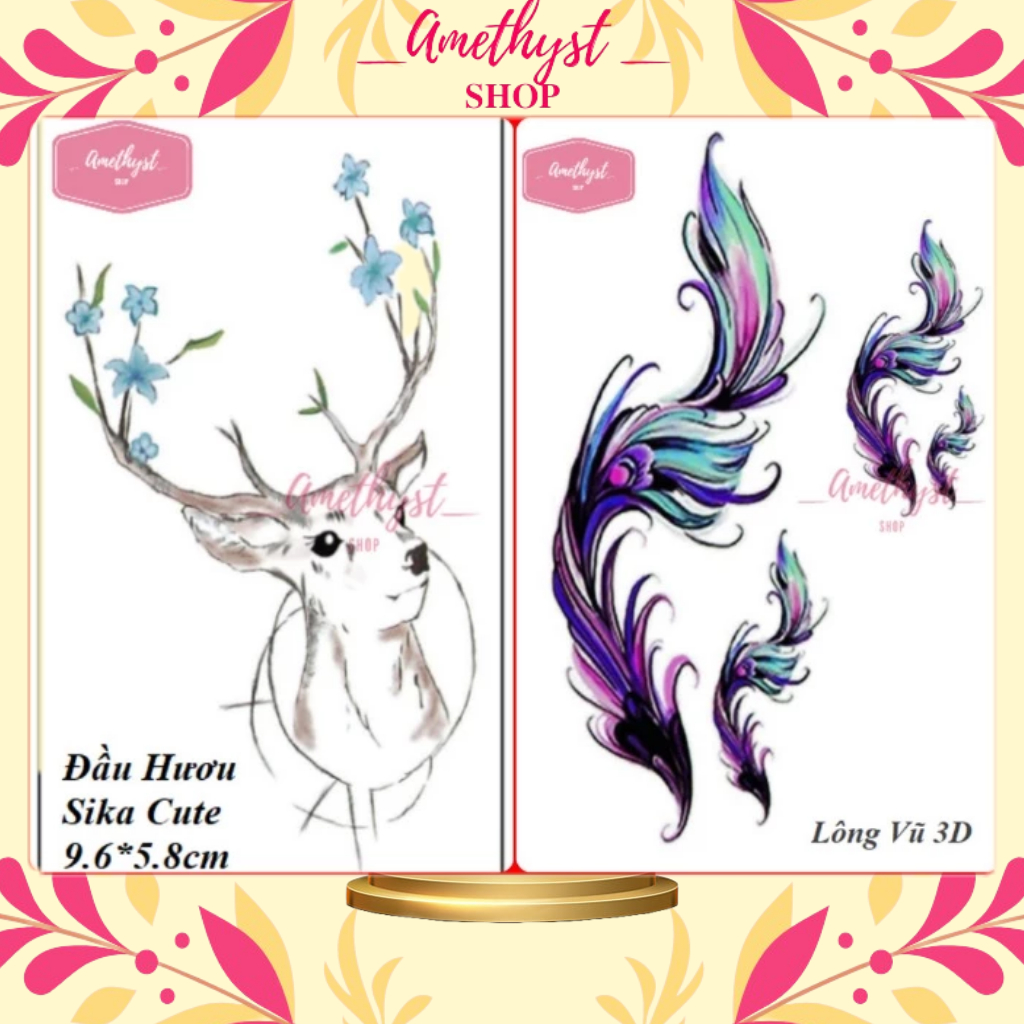 Set 2 Hình Xăm Dán Tatoo Cao Cấp
