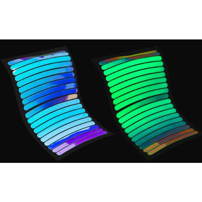 Bộ decal phản quang dán niềng xe đạp / xe máy 20 miếng DC12