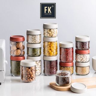 Lọ đựng gia vị thủy tinh FEEKA chống ẩm có thể xếp chồng, hũ thủy tinh đựng gia vị cao cấp siêu kín