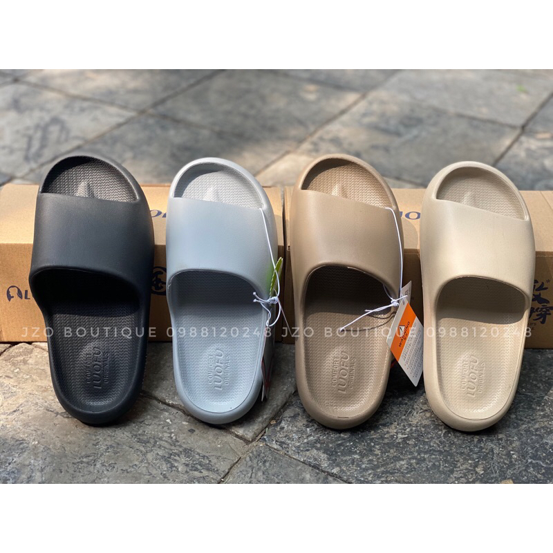 Dép lê nam nữ quai ngang LUOFU dáng bánh mì - Chất liệu nhựa đúc nguyên khối siêu nhẹ - E6224