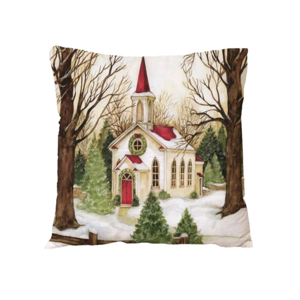 Vỏ gối tựa ghế sofa , In hình trang trí Giáng sinh - VG01