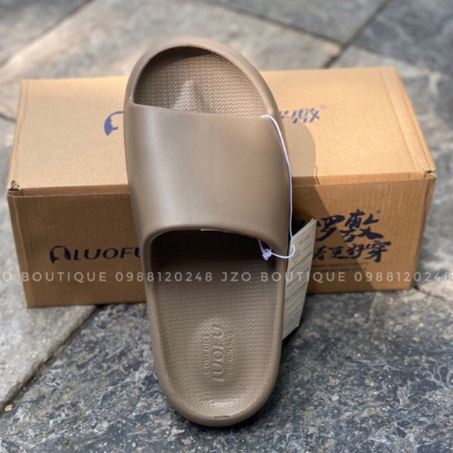 Dép lê nam nữ quai ngang LUOFU dáng bánh mì - Chất liệu nhựa đúc nguyên khối siêu nhẹ - E6224