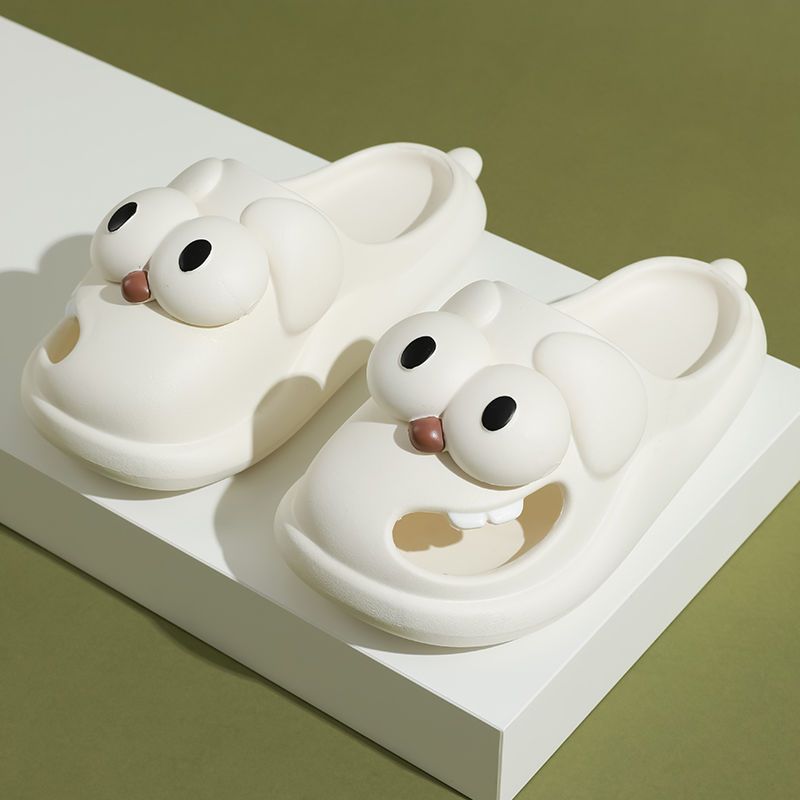 Dép bánh mì sục bít mũi nữ hình chó mắt to, dép nữ thời trang đi trong nhà đế nhẹ êm chống trơn trượt - SAGI ĐẶNG