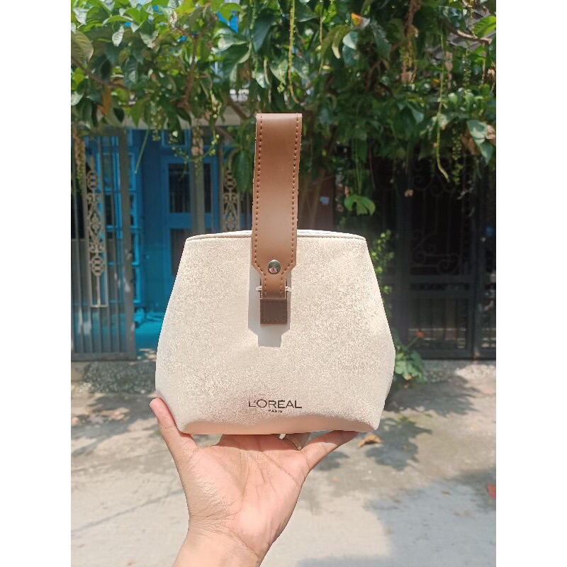 Túi da đeo chéo quà tặng Loreal