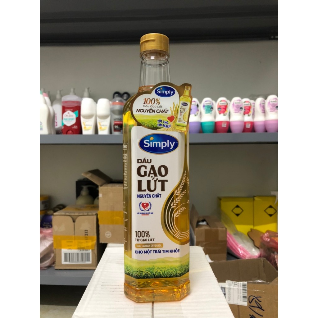 Dầu ăn đậu nành, Dầu Gạo Lứt Simply 1L - HSD 2025