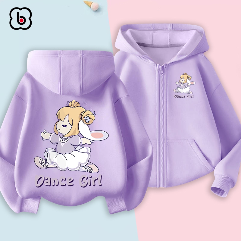 Áo khoác nỉ bông cho bé BabyloveGO 2024 áo hoodie in hình độc đáo có mũ và khóa kéo tiện dụng AK-RB34