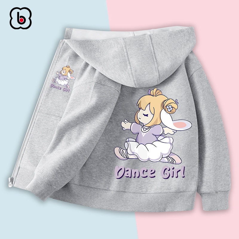 Áo khoác nỉ bông cho bé BabyloveGO 2024 áo hoodie in hình độc đáo có mũ và khóa kéo tiện dụng AK-RB34