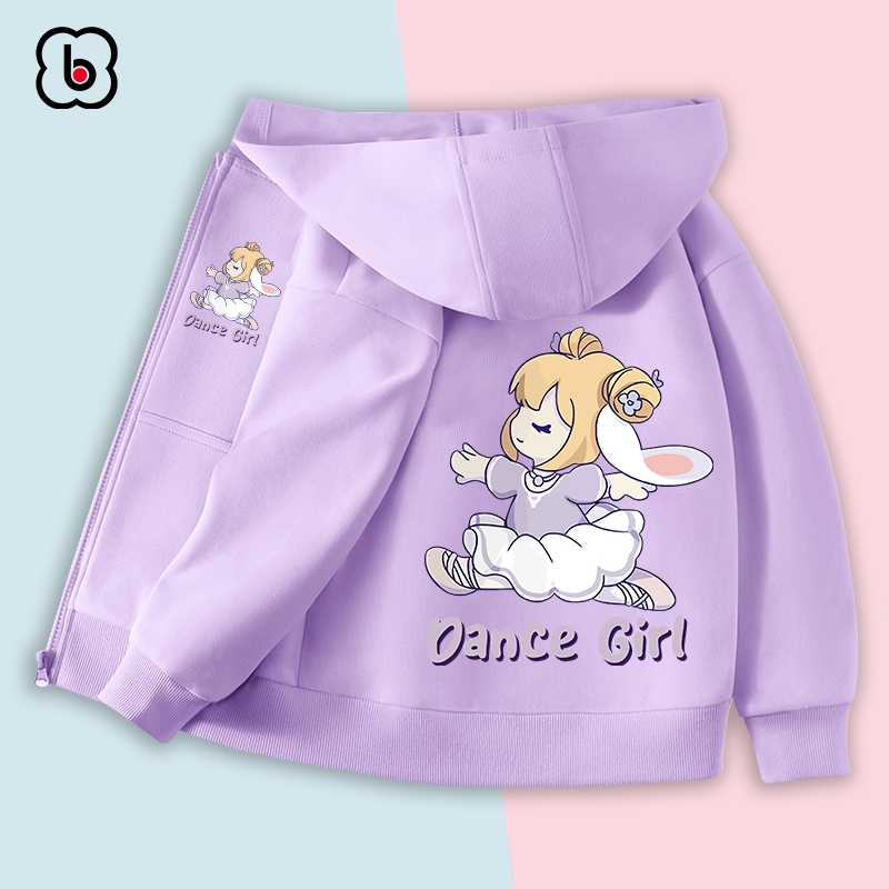 Áo khoác nỉ bông cho bé BabyloveGO 2024 áo hoodie in hình độc đáo có mũ và khóa kéo tiện dụng AK-RB34