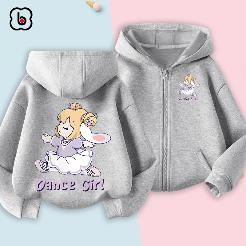 Áo khoác nỉ bông cho bé BabyloveGO 2024 áo hoodie in hình độc đáo có mũ và khóa kéo tiện dụng AK-RB34