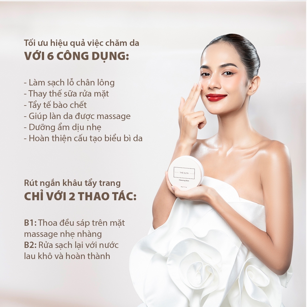 Sáp tẩy trang rửa mặt The Suita sạch sâu, da khỏe sáng hồng 60g