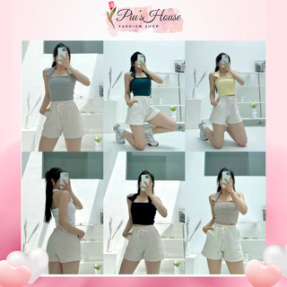 Áo quây cho nữ phối cổ bẻ dáng croptop sát nách nhiều màu lựa chọn