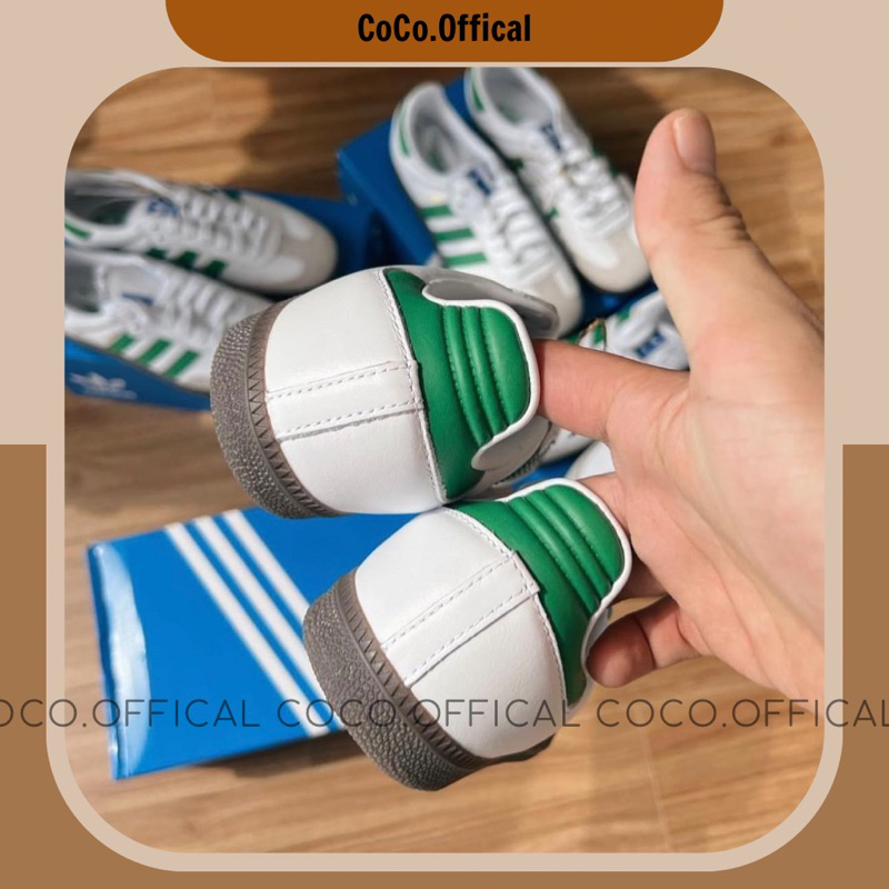 Giày Adi.das Samba White Green Xanh Lá Lai Au Cao Cấp
