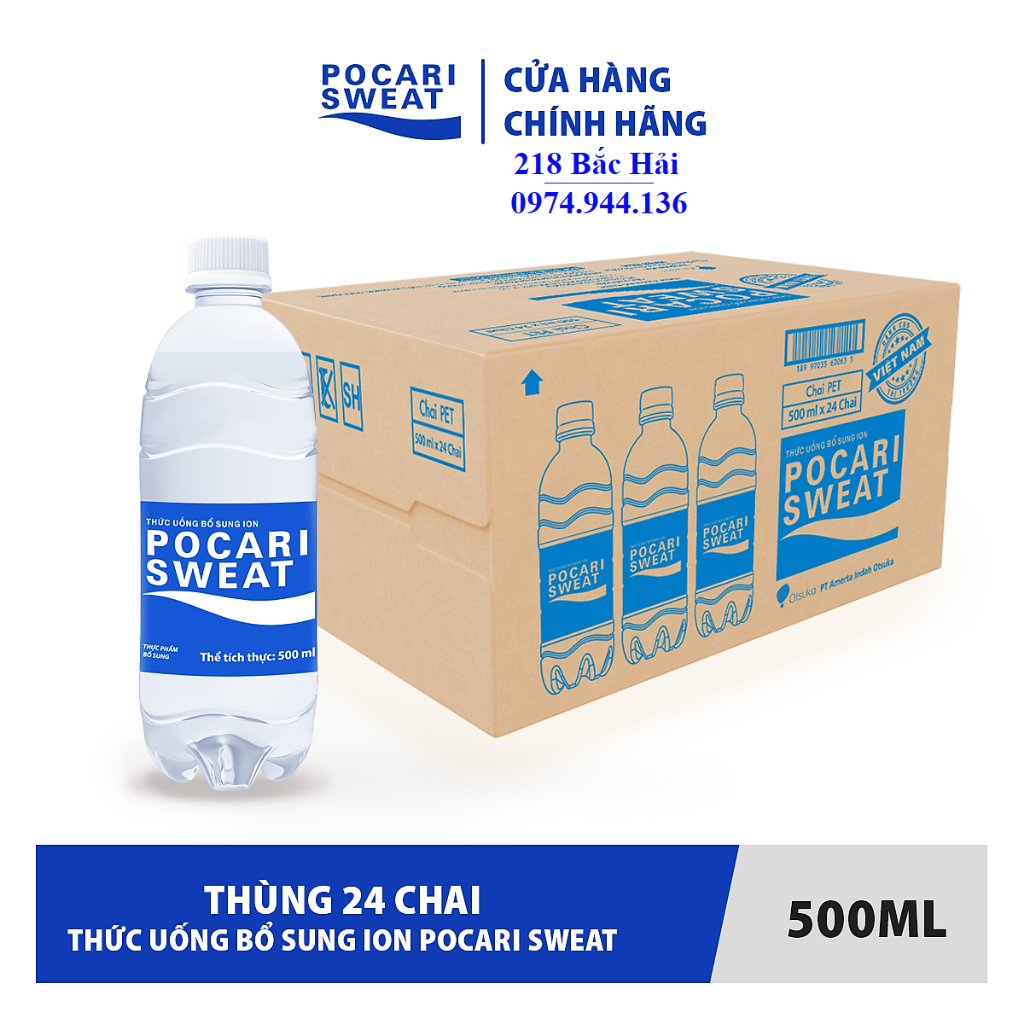  Nước uống bổ sung ion Thùng 24 chai Pocari Sweat 500 900 350ml chính hãng 