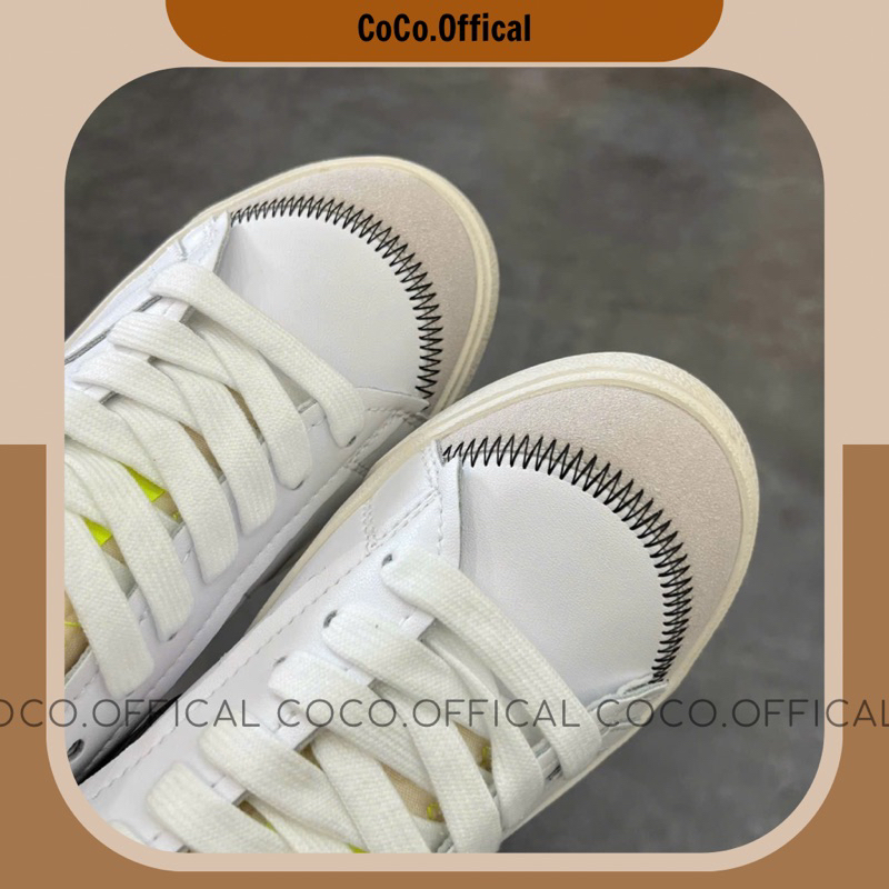 Giày Nai Blazer Low '77 Jumbo White Black Da Thật Lai Au