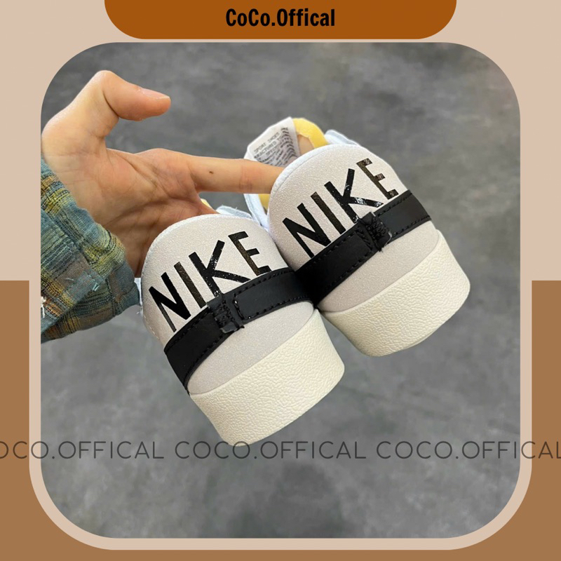 Giày Nai Blazer Low '77 Jumbo White Black Da Thật Lai Au