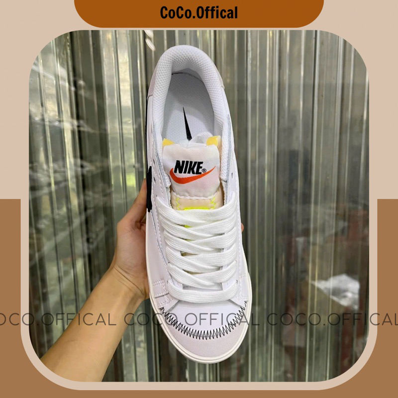 Giày Nai Blazer Low '77 Jumbo White Black Da Thật Lai Au