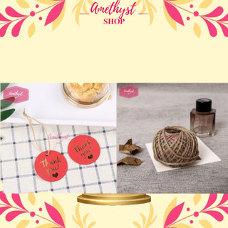 Set 100 Tag Treo Trang Trí Quà / Cuộn Dây Thừng Gai