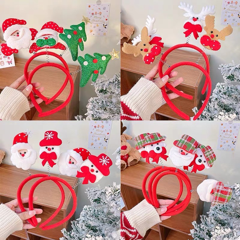 Bờm Giáng Sinh cài tóc , băng đô hình ông già noel , tuần lộc ,cây thông noel phụ kiện hóa trang Giáng Sinh