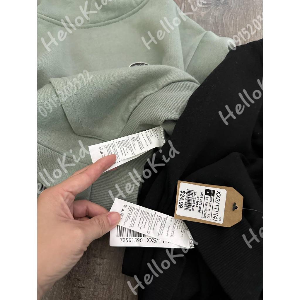 Áo nỉ hoodie nasa hình in trước sau cho bé