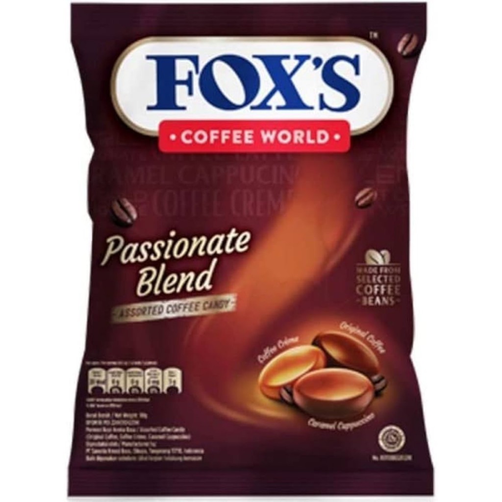 Kẹo Fox's Berries,coffee world,Oval Candy Lemon mint & Apple mint,Fruits Oval Candy Lemon & Blackcurrant