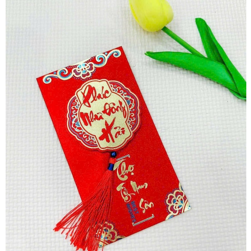 Bao Lì Xì Đỏ Lấp Lánh Nhũ Ánh Kim Lấp Lánh Sang Trọng Tết Giáp Thìn 2024 CUTE SHOP