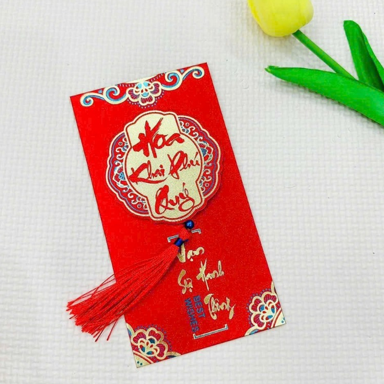 Bao Lì Xì Đỏ Lấp Lánh Nhũ Ánh Kim Lấp Lánh Sang Trọng Tết Giáp Thìn 2024 CUTE SHOP
