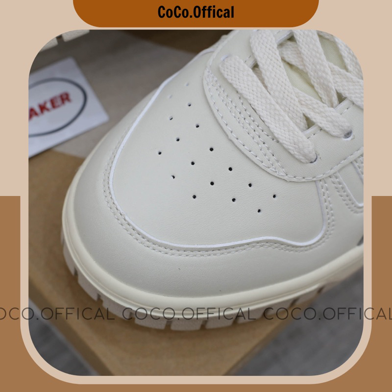 Giày Asic Court Mz Beige Grey Da Thật Lai Au Nam Nữ